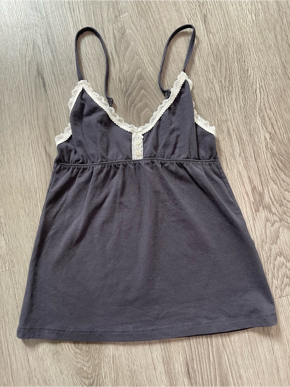 Brandy Melville Lace Trim Black babydoll Cami Tank Top - Picture 1 of 2